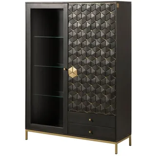 MASSIVMOEBEL24.DE Highboard 120 x 165 x 40 cm grau geölt