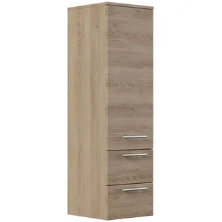 Hochschrank 120 Cm Eiche Hell Mit Glaseinlagen