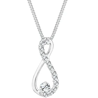 Elli Halskette Infinity Unendlichkeit 925 Silber mit Kristallen