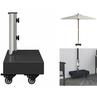 vidaXL Schirmständer Granit 25 kg Schwarz