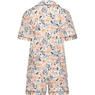 VIVANCE DREAMS BY LASCANA Damen Umstandspyjama weiß-orange-blau-geblümt Gr.32/34
