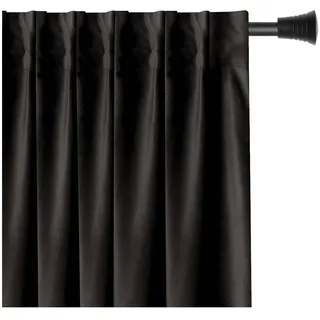 AmeliaHome RESTILO Dekoschal Kräuselband 140 x 245 cm Schwarz 1 St