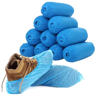 Schuhüberzieher Einweg 100 Stück Überziehschuhe Überzieher Schuhe Schuh Überzieher Einweg Schuhüberzieher Überschuhe Einweg Schuhschutz Überzieher Shoe Cover Blau
