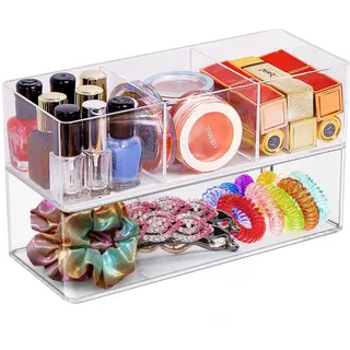 Withosent Kosmetik Organizer Set of 2, Acryl Schlafzimmer Schminktisch Organizer Stapelbar Kosmetik Schmink Aufbewahrung, Make Up Organizer