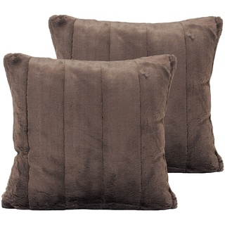 Paoletti Kaiserin Twin Pack Feather gefüllte Kissen, Polyester, Taupe, 55 x 55cm, 2