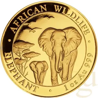 1 Unze Goldmünze Somalia Elefant 2015