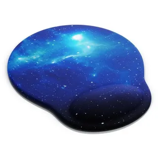 CSL Mauspad Office Gel Mousepad mit ergonomischer Handgelenkauflage, (1-St), Office Gel Mousepad mit ergonomischer Handgelenkauflage,Space schwarz