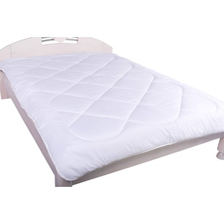 Steppdecke Bettdecke Ganzjahresdecke Sommerdecke Warm Leicht Decke für Allergiker weiß aus Mikrofaser (Sommerdecke/Leichtdecke, 155 x 200 cm)
