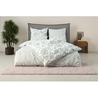 Bettwäsche OTTO HOME "Nordby", grün (jade), B/L: 135cm x 200cm, 1 Stk., 1 Stk., Renforcé, B/L: 80cm x 80cm, 2, Renforcé, Obermaterial: 100% Baumwolle, Bettwäsche, Bettwäsche, Bettwäsche aus Baumwolle, skandinavisches Design, ab Größe 135x200 cm