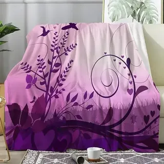 Kuscheldecke Anlage Lila Flauschig Weich und Warme Flanell Decke TV-Decken Sofadecke Wohndecke Picknickdecke, Erwachsener Decke (130X150 cm)