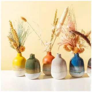 Sass & Belle Dekovase Glasierte Vase Mojave gelb