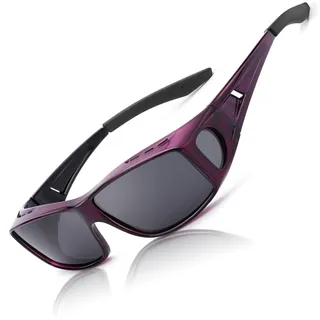 LVIOE Unisex Polarisiert Überzieh-Sonnenbrille, Fit Over Brille für Brillenträger UVA UVB Schutz - Einheitsgröße