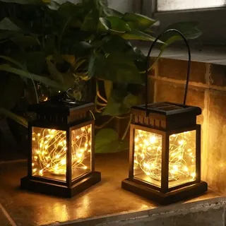 Solar LED Laterne Garten Deko Lampe Outdoor Solar LED Laterne Wasserdicht Tischlampe Gartenlampe Solarlampe Laterne Solarlaterne (001)