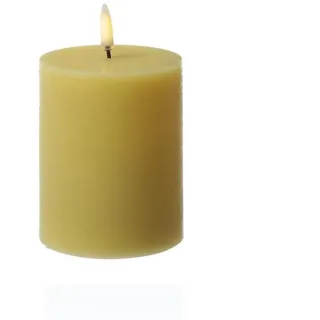 LED Kerze PIA Uyuni Rustik-Optik Echtwachs Timer H: 10cm bis 1000Std gelb