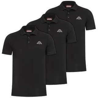 Kappa Poloshirt Kappa Herren Polo VELEOT 3 Polo Shirt 3er-Pack s/s 707408 schwarz XXXXL