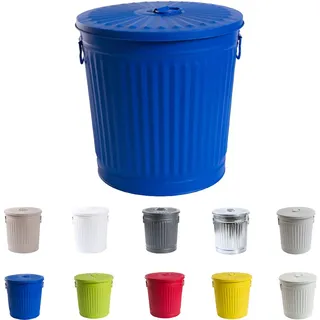 Jinfa Ascheeimer Metall Ø 21,5 cm Höhe 21,5 cm 7 l Blau