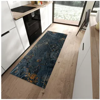 Primedeco Küchenläufer Küchenteppich Kupfer auf Schwarz, Rechteckig, Höhe: 3 mm, rutschfest, waschbar & pflegeleicht schwarz 80 cm x 200 cm x 3 mm