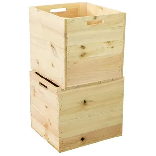 Kistenkolli Altes Land Holzkiste 2er Set braun