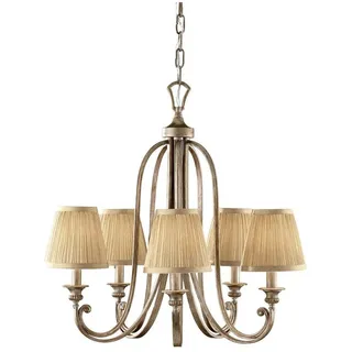 Elstead Lighting, Kronleuchter, Abbey Kronleuchter E14 5-fach Silber Sand (66.70 cm)