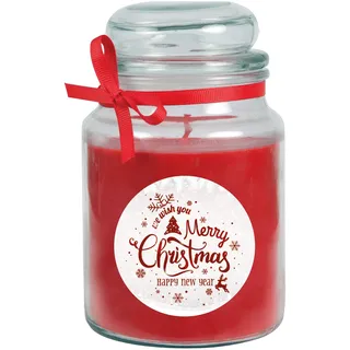 Duftkerze "Weihnachten" im Bonbonglas (mit Deckel), Ideal zur Adventszeit/Weihnachtszeit, viele Motive zur Auswahl