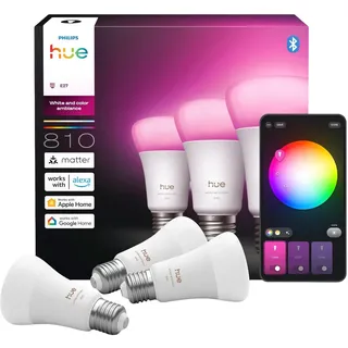 Philips LED-Lampe 929003853406 6 W E27 RGBW 3 St.