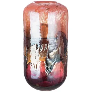 GILDE Dekovase APART Vase - orange, rosa - Glas - H. 35cm - Dekovase (1 Stück), Elegante Glasvase - Blumenvase für stilvolle Tischdeko und Vasen-Deko rosa