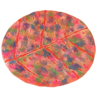 Guru-Shop Meditationskissen Filz Stuhlauflage, Boho Sitzkissen,.. bunt|orange