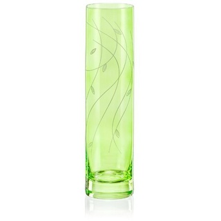 Crystalex Tischvase Vase Spring grüne Blumenvase K0803 Kristallvase (Einzelteil, 1 St., 1 x Vase), Gravur, farbig grün