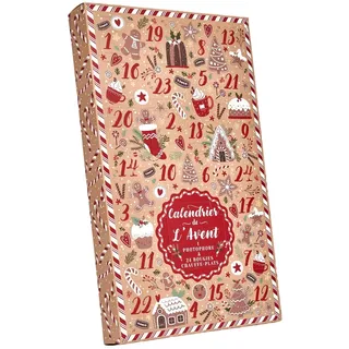 Adventskalender Bougie - 22 x 38 x 5 cm - Kerzen Adventskalender - Geschenkbox mit 24 Kerzen - Duftkerzen Geschenkset - Weihnachtsdeko - Rot