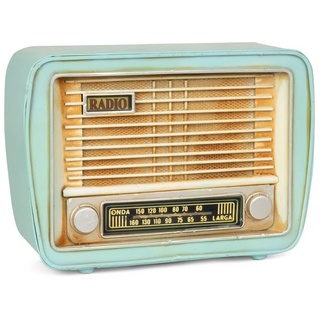 Moritz Spardose Blech-Spardose Radio türkis, Modell Nostalgie Antik-Stil Retro Blechmodell Miniatur Nachbildung