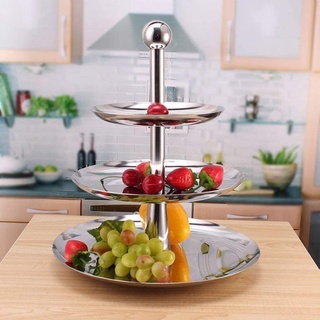 Obstschale 3 Reihen-Edelstahl-Frucht-Platte, Modern Art und Weise kreativer europäisch-amerikanische KTV Hotel Home Silber Fruit Basket Obstteller