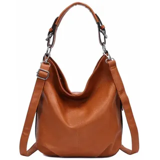 ITALYSHOP24 Shopper Kunstleder Cognac