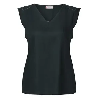 STREET ONE Damen V-Neck Top mit Häkeldetails - 38