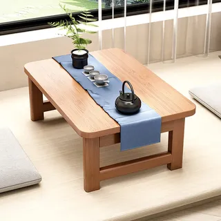 Tisch Couchtisch Klapptisch Nanzhukang-Tisch Haushalts-Tatami kleiner Couchtisch Erkerfenster-Tisch Bett-Schreibtisch Computer-Low-Tisch(Wood color,80 * 48 * 40cm)
