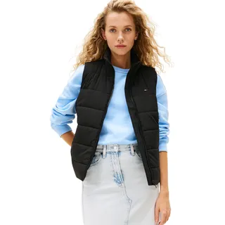 Tommy Jeans Damen Weste Padded mit Stehkragen, Schwarz (Black), XXS
