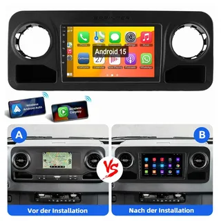 ESSGOO 10,1" Für Mercedes Benz Sprinter W907 2018-2023 GPS WIFI BT EQ Autoradio (Digitalradio (DAB), RDS, FM, AM, Carplay Android Auto GPS Navi WIFI BT EQ) schwarz