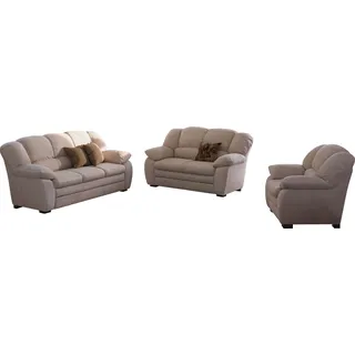 Cotta Couch Polyester 3-2-1 Garnitur 2-Sitzer + 2,5-Sitzer braun