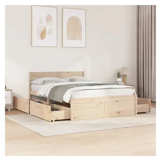 vidaXL Massivholzbett 120 x 190 cm Braun