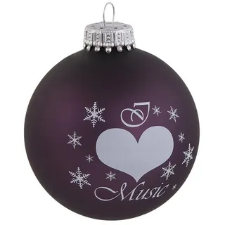 mugesh Weihnachtsbaumkugel Weihnachtskugel Love Music, für Musiker lila