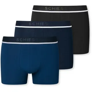 SCHIESSER 95/5 Shorts Organic Cotton Webgummibund blau/schwarz XL 3er Pack
