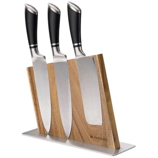 Navaris Magnet-Messerblock Messerhalter magnetisch aus Holz/Bambus - doppelseitig - unbestückt (1tlg) braun