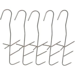 10 Stück Räucherhaken Fleischhaken Fischhaken Räucherei Grill 3-fach 20cm