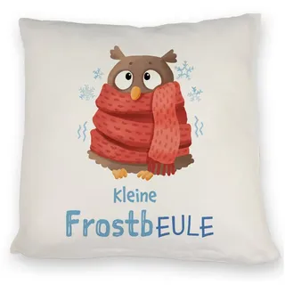 speecheese Dekokissen Kleine Frostbeule Kissen mit Spruch niedlicher Eule