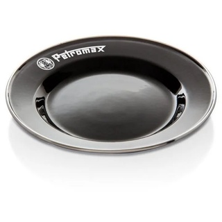 Petromax Geschirr-Set, Stahl emailliert, Emaille Teller Ø 22 cm schwarz - Camping Geschirr schwarz