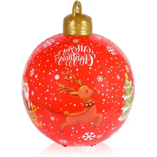 60cm Weihnachten Aufblasbar Ball Aufblasbare PVC Weihnachtskugeln Weihnachtsdekorationen Weihnachtskugel aus Christbaumkugel Weihnachtskugel für Weihnachten Hofdekorationen (farbig B)