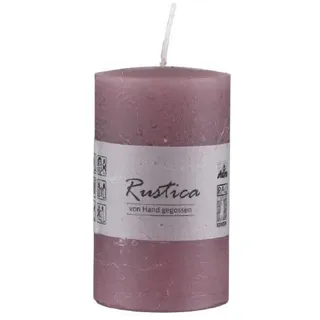 Kopschitz Kerzen Rustikale durchgefärbte Kerze Altrosa, 50 x 50 mm, Stumpenkerze, rußarm, tropffrei, RAL Kerzengüte Qualität