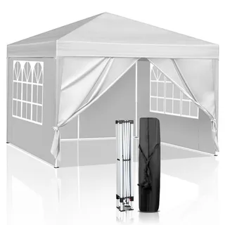 luxuskollektion Faltpavillon 3 x 3 m inkl. 4 Seitenteile Weiß