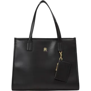 Tommy Hilfiger Damen Tote Bag Tasche City Tote Mittelgroß, Schwarz (Black), Onesize - Einheitsgröße