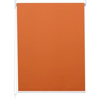 Mendler Rollo HWC-D52, Fensterrollo Seitenzugrollo Jalousie, 80x230cm Sonnenschutz Verdunkelung blickdicht ~ orange