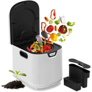Puluomis Intelligenter Elektrischer Komposter 3.3L, 3-in-1 selbstreinigend, geruchsfrei und leiser Küchenkomposter, für Obst-/Gemüseabfälle Küche - Weiß
